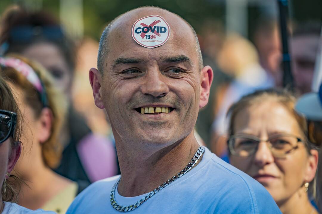Praėjusią savaitę Varšuvoje surengtas protestas prieš antipandemines priemones.
