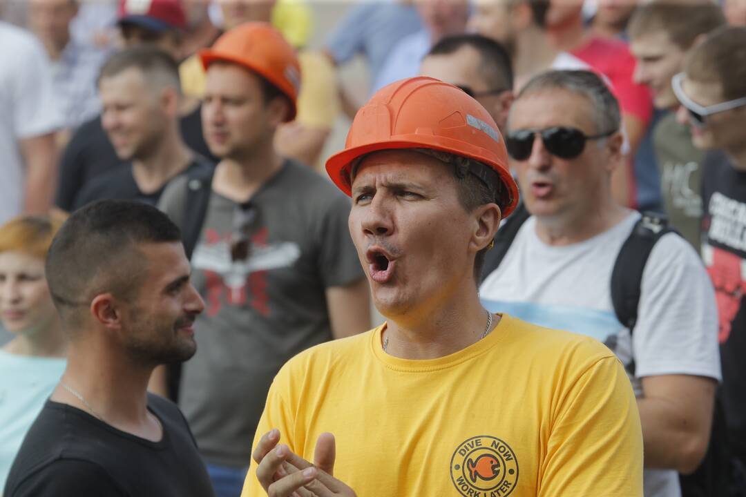 "Belaruskalij" šachtininkai protestuoja nuo rugpjūčio.