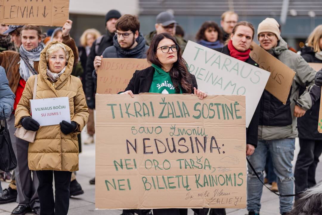 Sostinėje – dar vienas protestas dėl viešojo transporto kainų