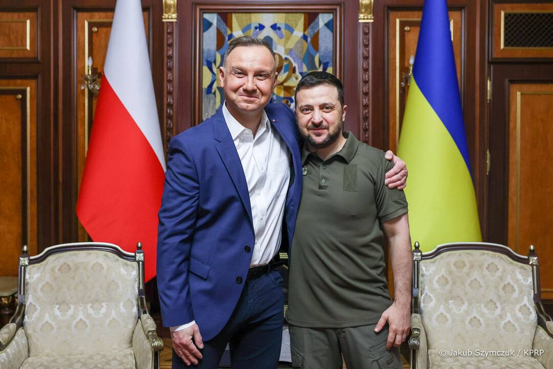 Andrzejus Duda ir Volodymyras Zelenskis.