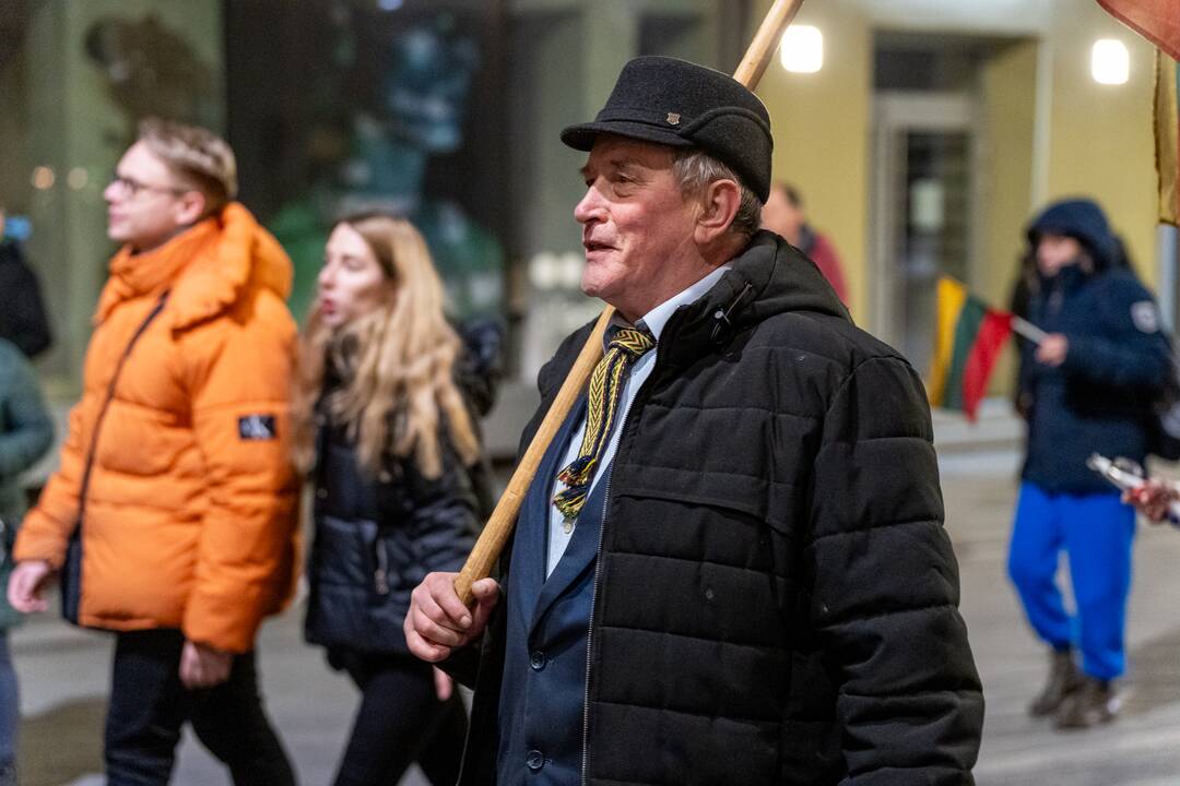 Vasario 16-osios eisena centrinėje Kauno dalyje