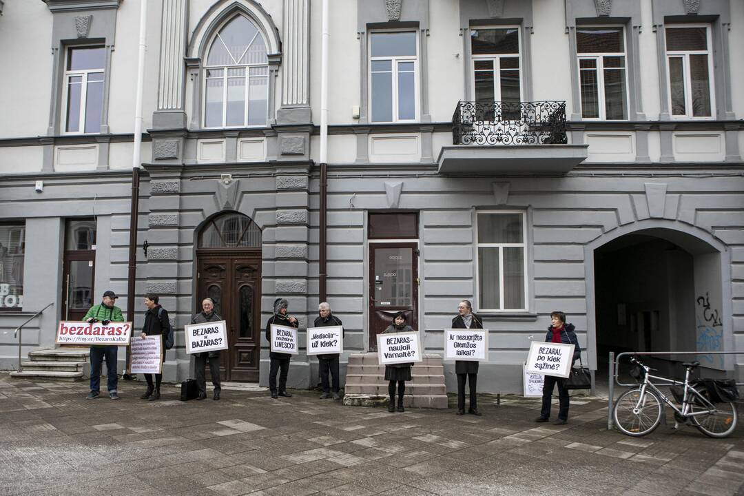 Piketas dėl statybų Senamiestyje