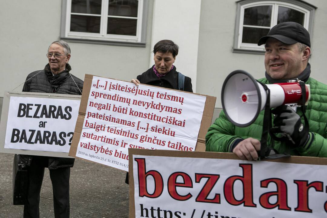 Piketas dėl statybų Senamiestyje