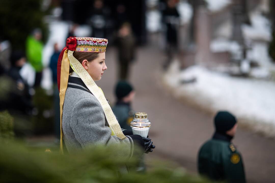 Žuvusiųjų už laisvę pagerbimo ceremonija Antakalnio kapinėse