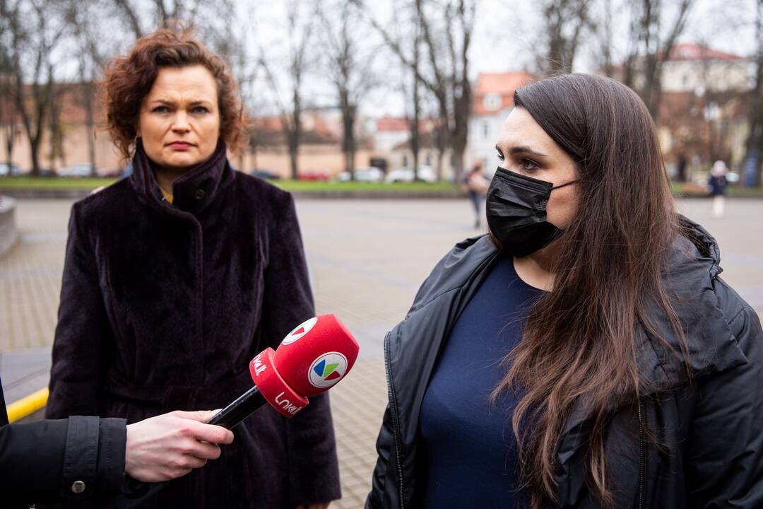 Protestas prieš galimybių pasą vaikams prie Prezidentūros