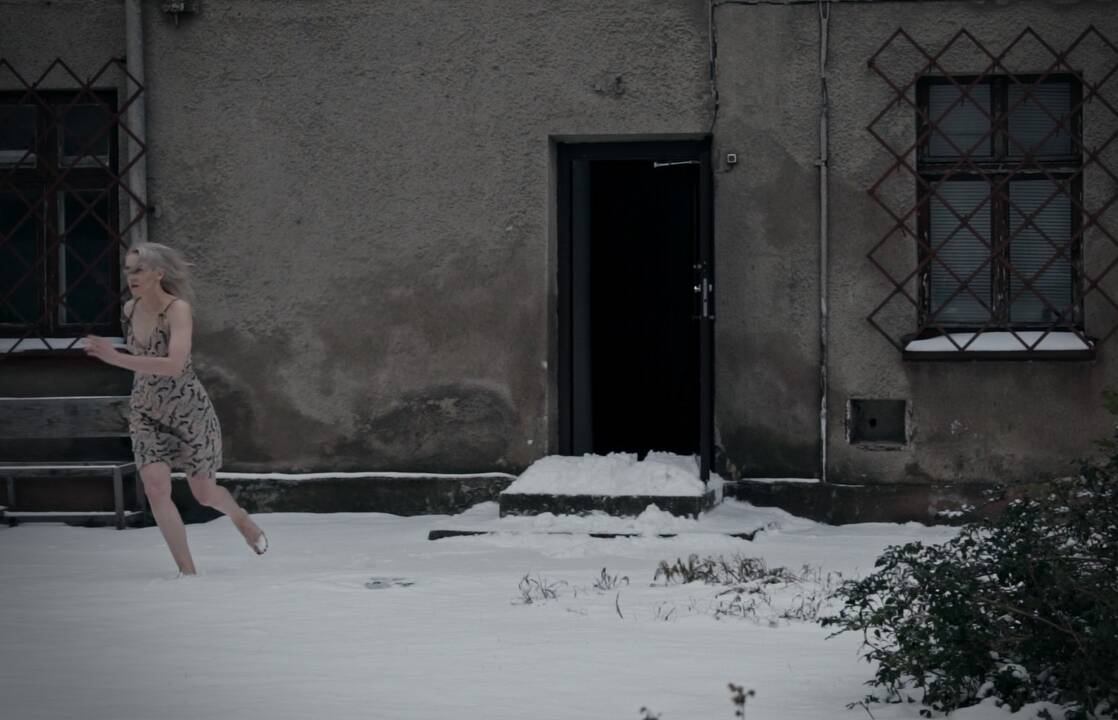 Kadras iš L. Liaudanskaitės ir J. Miceikos videokūrinio „Suknelė vasarai, arba Kaip gerai mirti“.