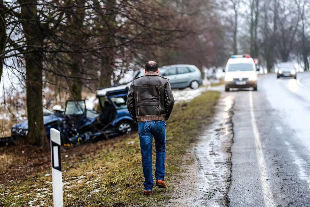 Avarija kelyje Kaunas - Kulautuva