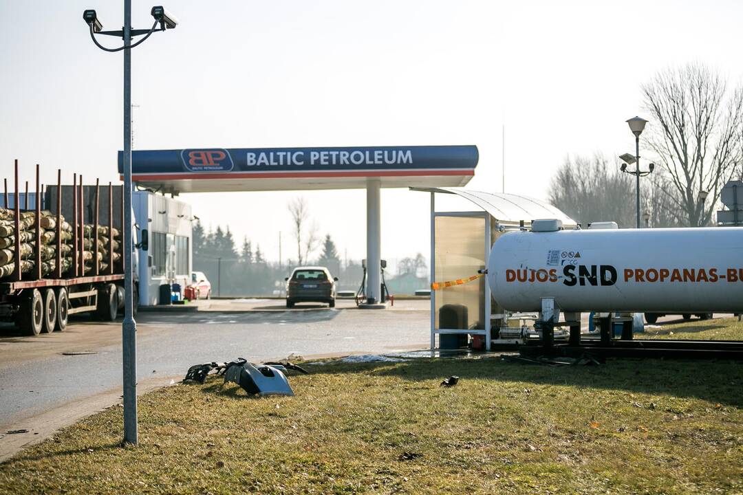 Avarija degalinėje Vilkijos seniūnijoje