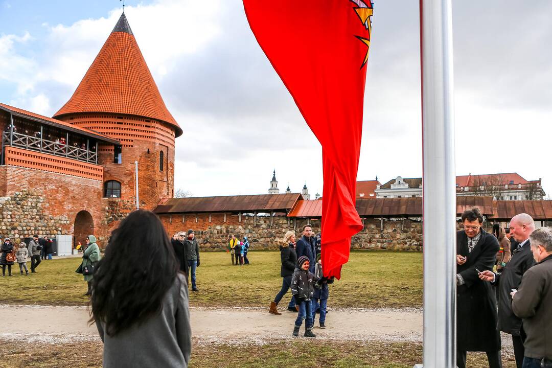 Istorinę Lietuvos valstybės vėliavą iškėlė kauniečiai