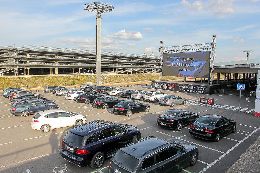 Kinas iš automobilio Nemuno saloje