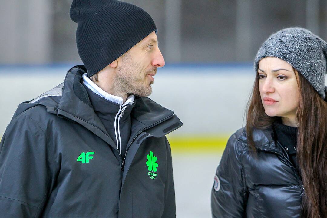 Šokių ant ledo olimpiečių treniruotė Kaune