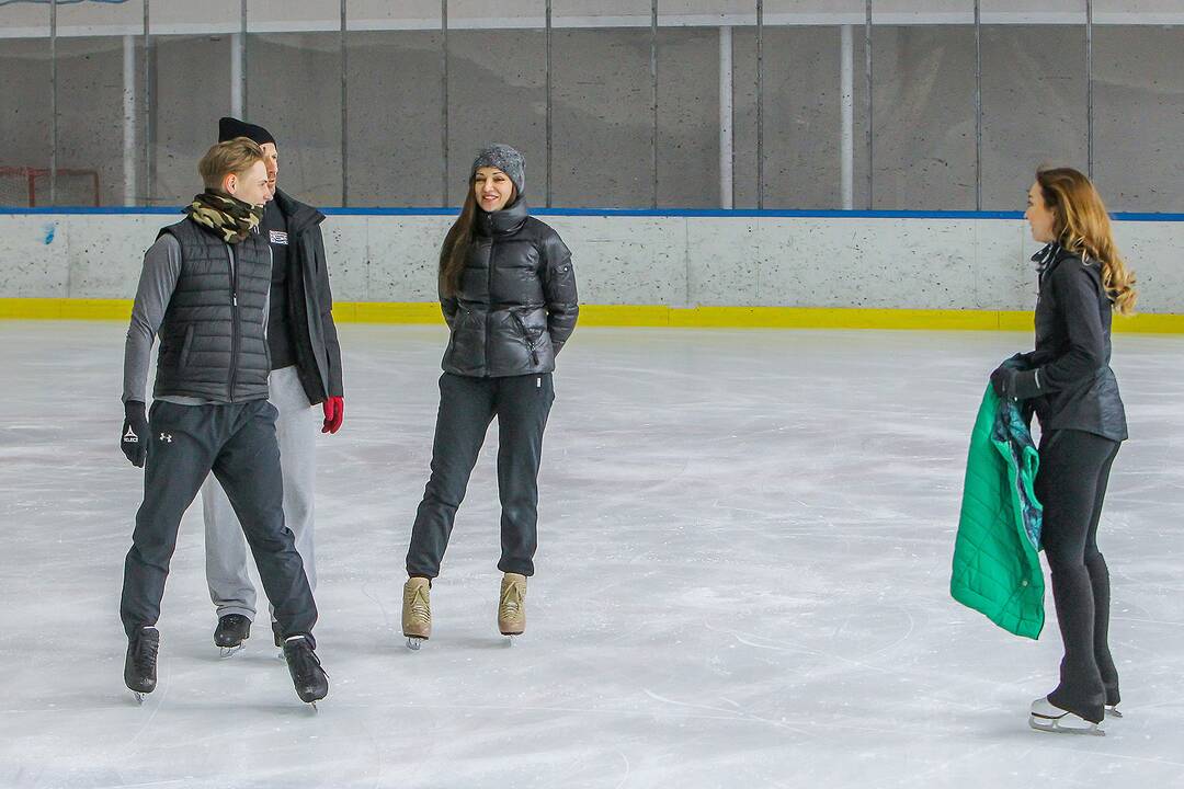 Šokių ant ledo olimpiečių treniruotė Kaune
