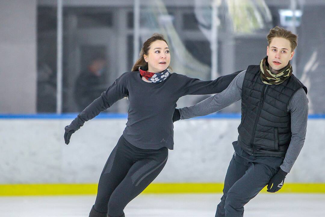 Šokių ant ledo olimpiečių treniruotė Kaune