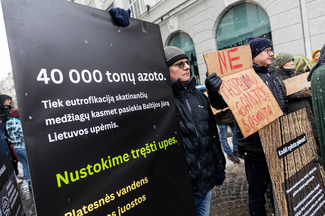 Vilniuje – aplinkosaugininkų kontroprotestas prieš ūkininkų mitingą