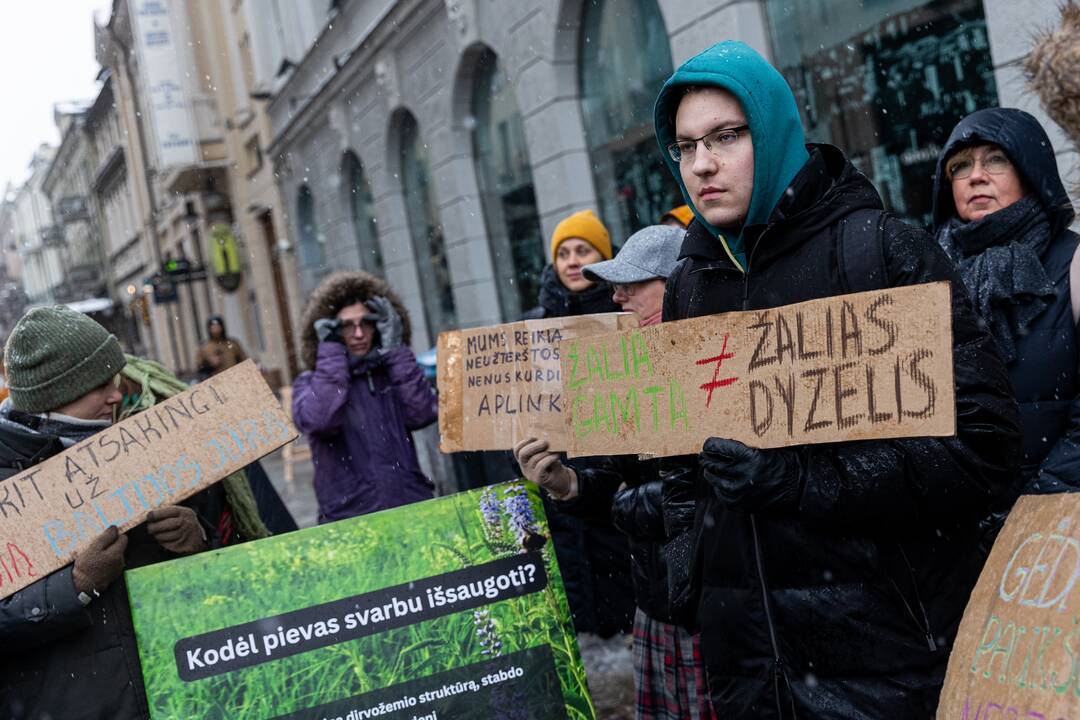 Vilniuje – aplinkosaugininkų kontroprotestas prieš ūkininkų mitingą