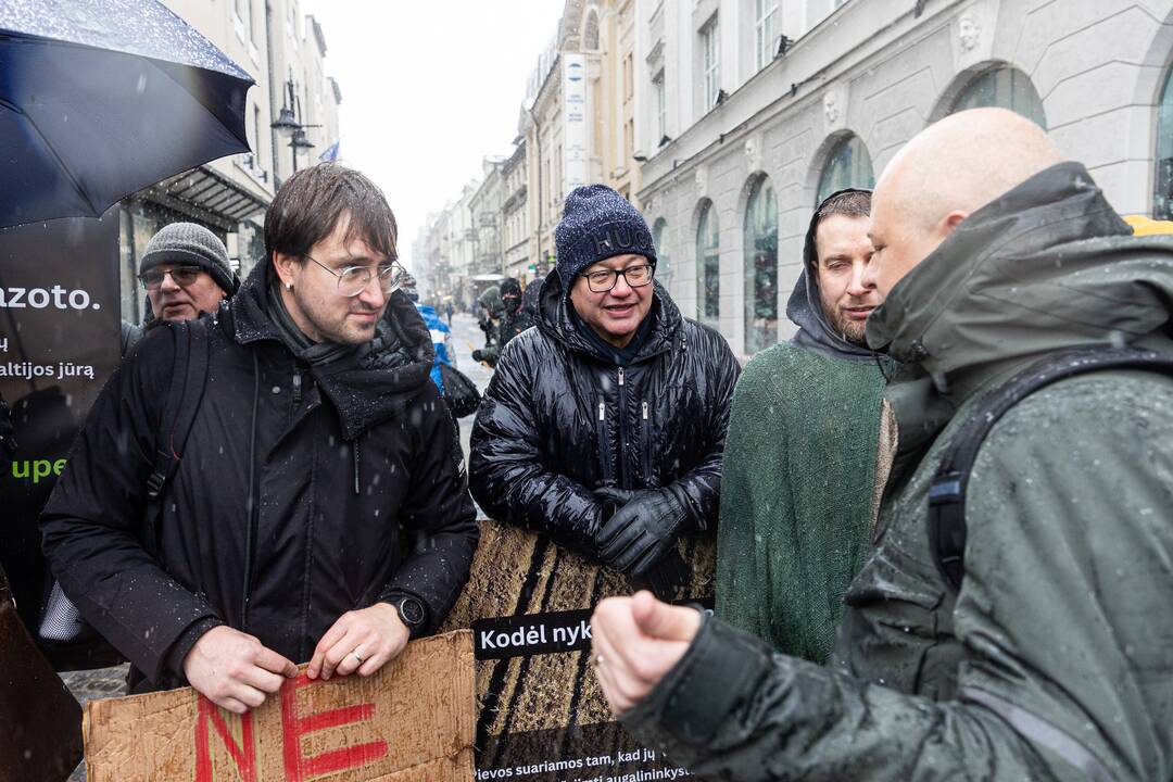 Vilniuje – aplinkosaugininkų kontroprotestas prieš ūkininkų mitingą