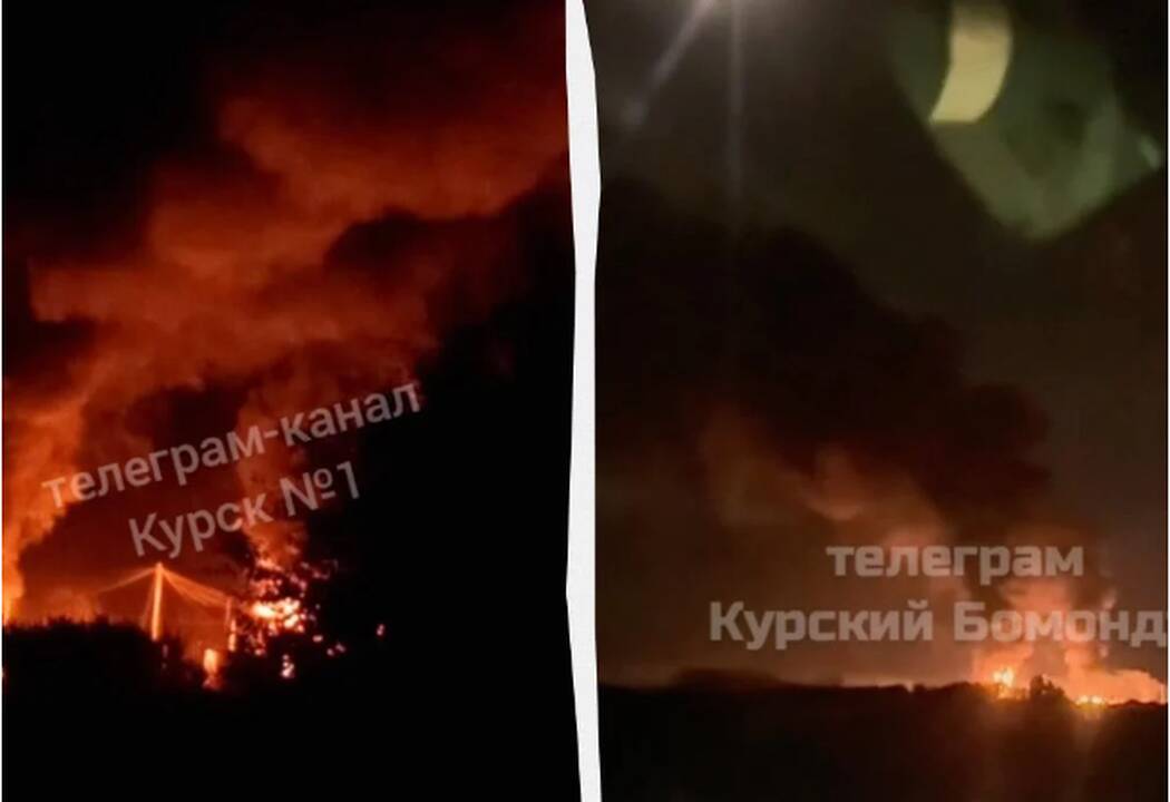 Rusijos Kursko srityje po dronų atakos kilo gaisras naftos saugykloje 