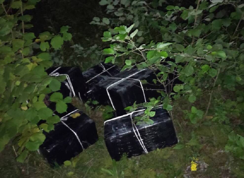 Trakų rajone aptikti iš Baltarusijos traukinio išmesti kontrabandiniai rūkalai