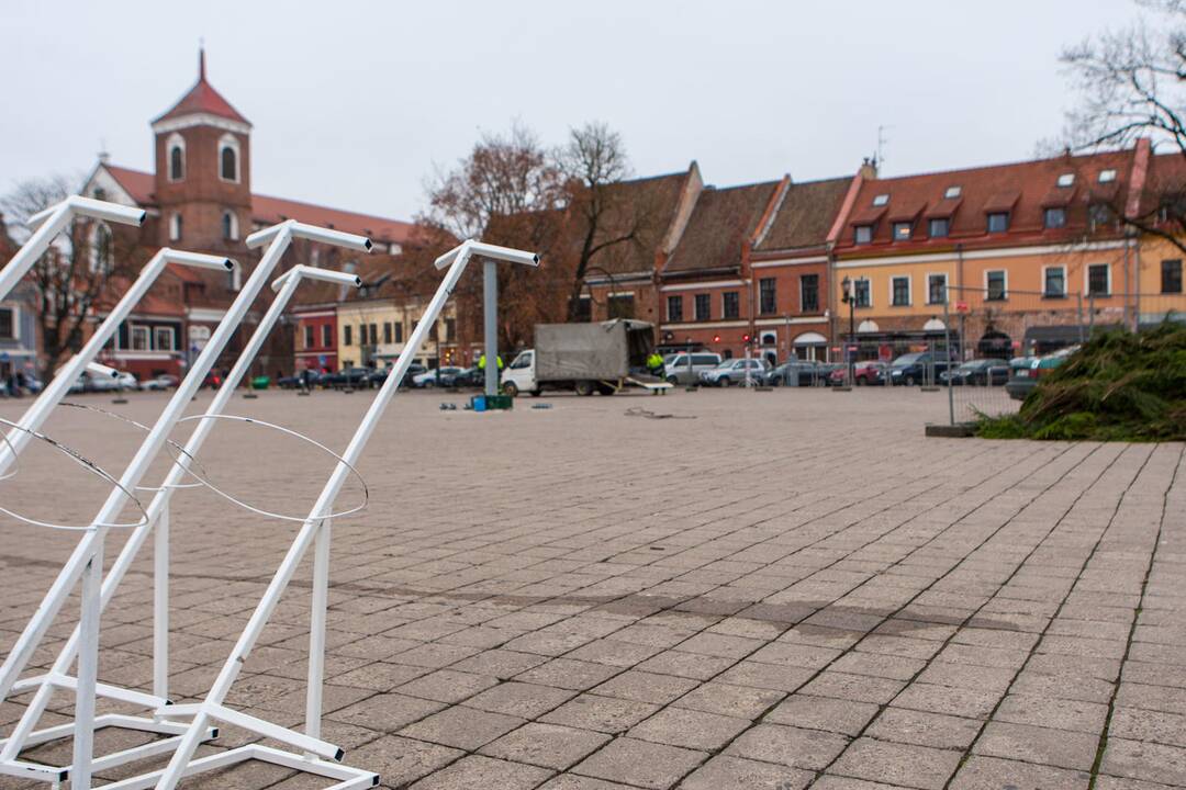 Kauno Kalėdų eglė atkeliavo į Rotušės aikštę