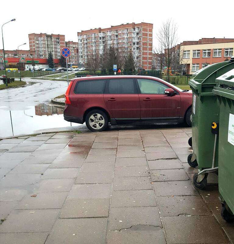 Nemalonumai: šeštadienį Mogiliovo gatvės šaligatviu ėjusiems žmonėms teko bristi į pelkę.