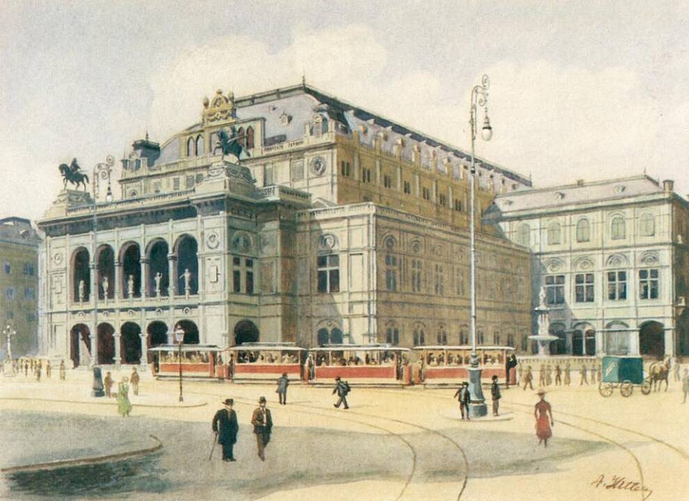 Darbas: būsimo nacių vado nutapytas Vienos operos teatras.