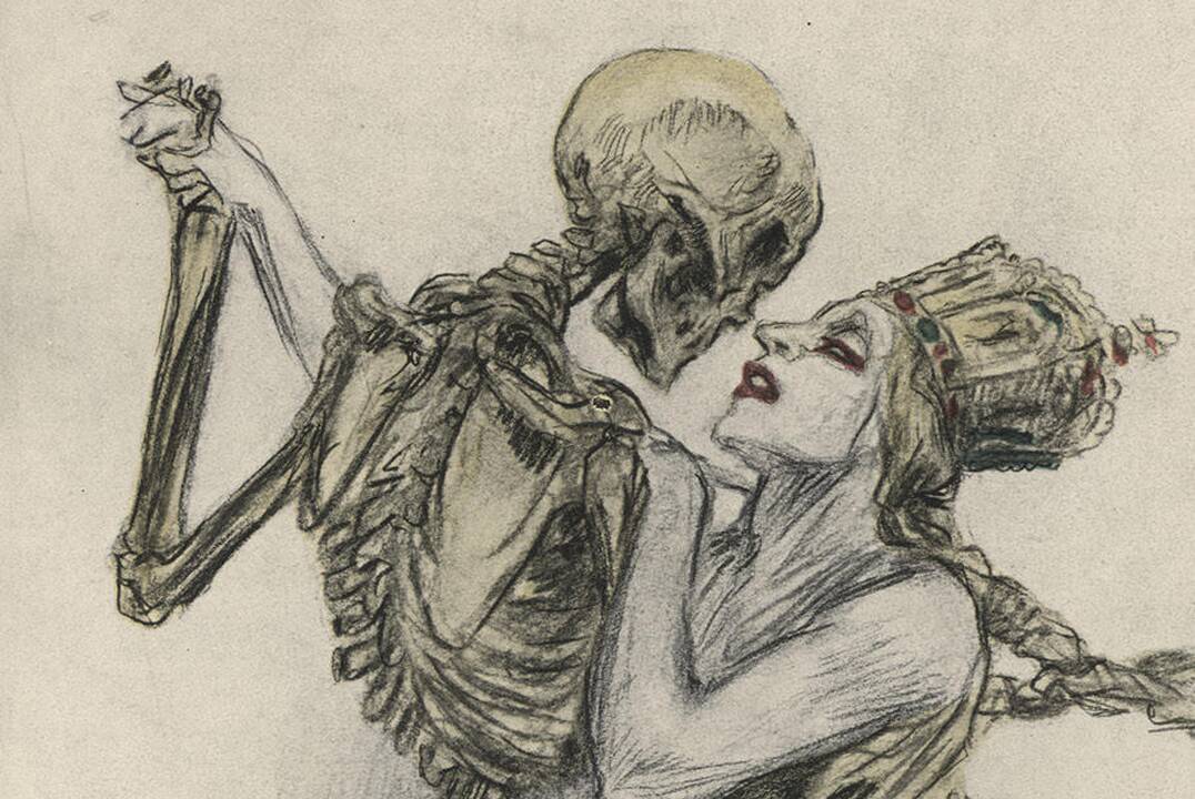 Tango su mirtimi, arba karas karikatūrose