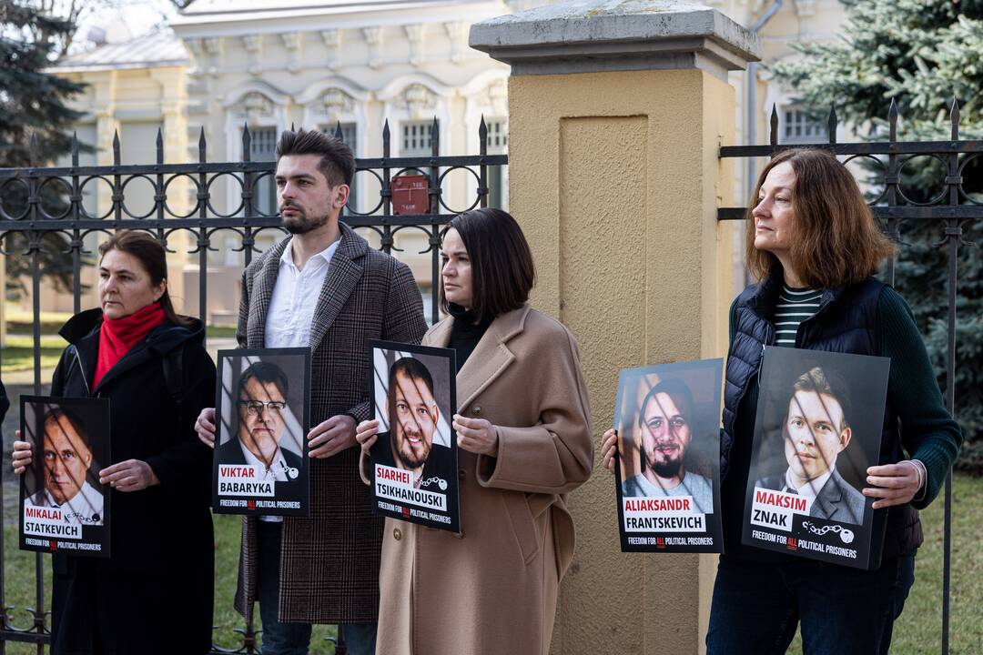 Protestas prie Baltarusijos ambasados