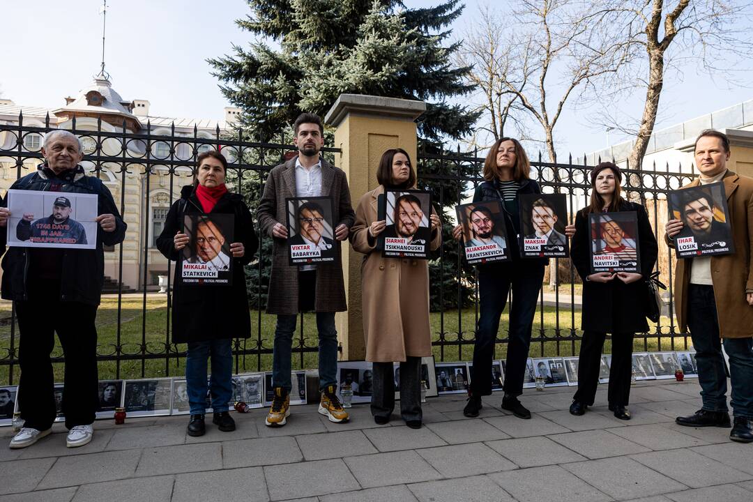 Protestas prie Baltarusijos ambasados