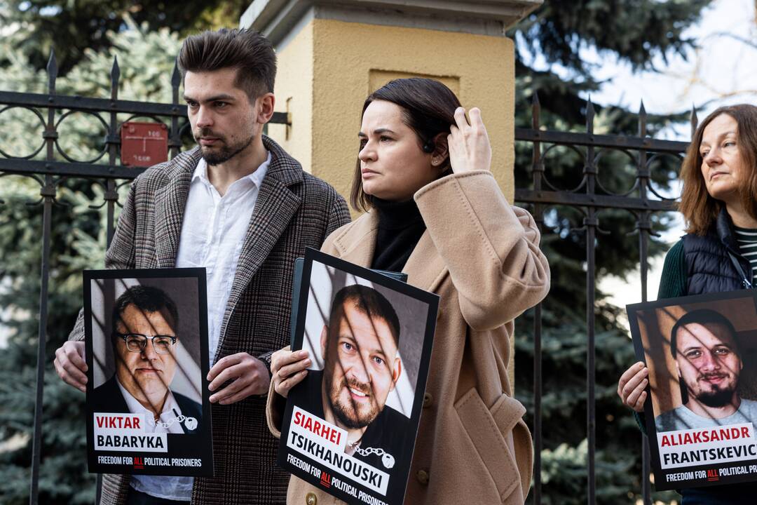 Protestas prie Baltarusijos ambasados