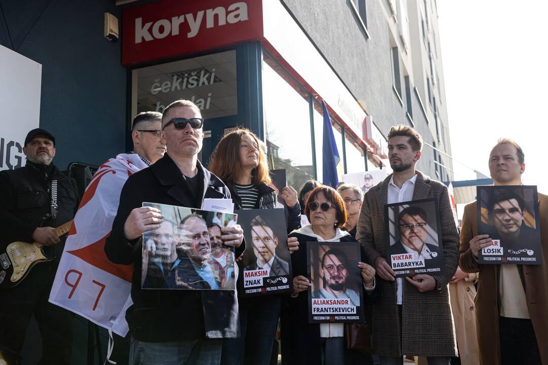 Protestas prie Baltarusijos ambasados