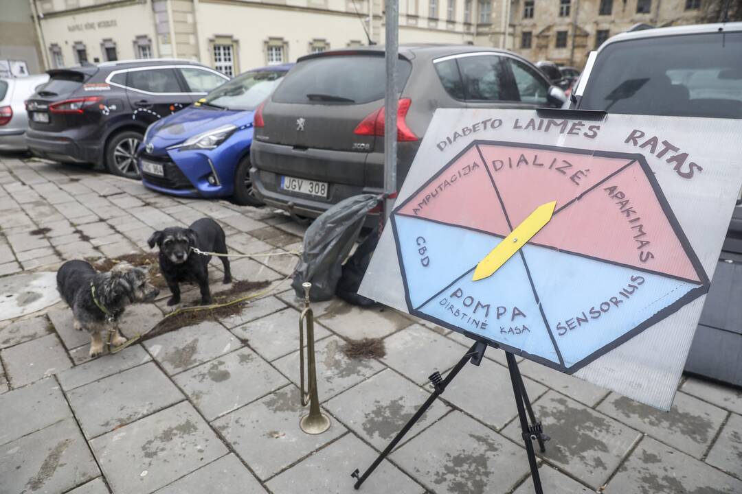 Sergančiųjų cukriniu diabetu piketas prie Sveikatos apsaugos ministerijos