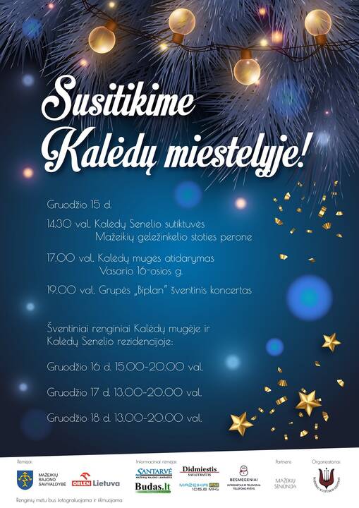 Mažeikiuose atidarytas Kalėdinis miestelis