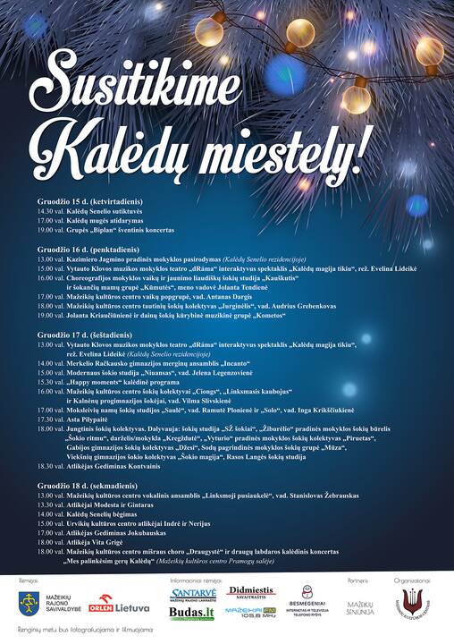 Mažeikiuose atidarytas Kalėdinis miestelis