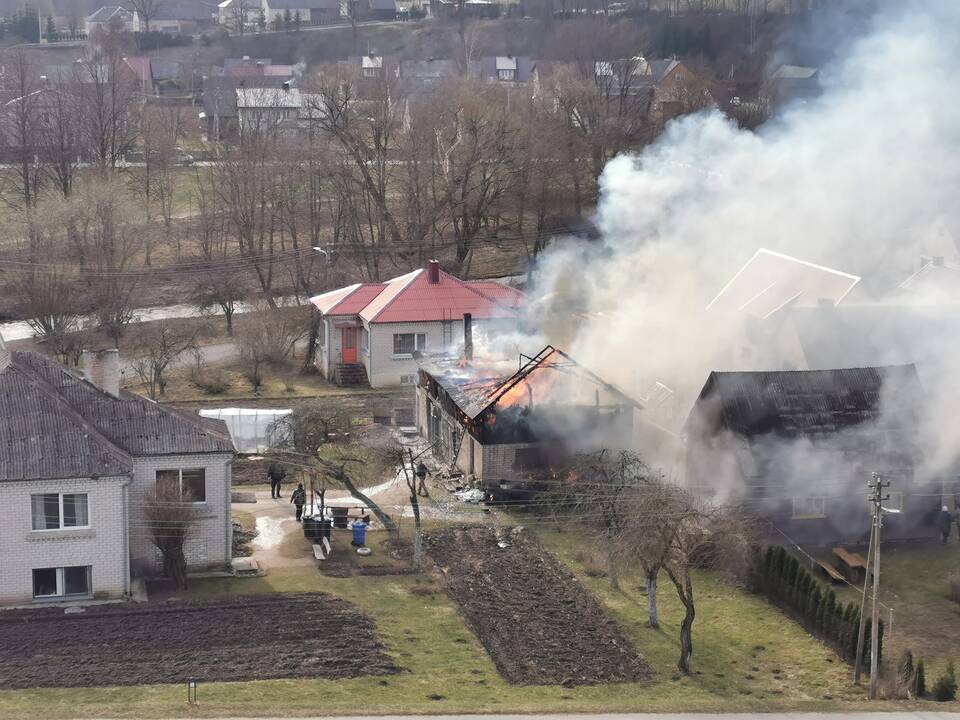 Gaisras Pagramančio miestelyje