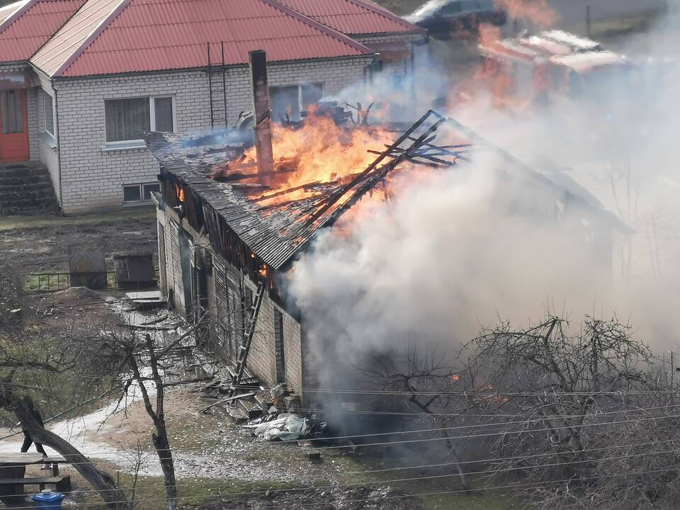 Gaisras Pagramančio miestelyje
