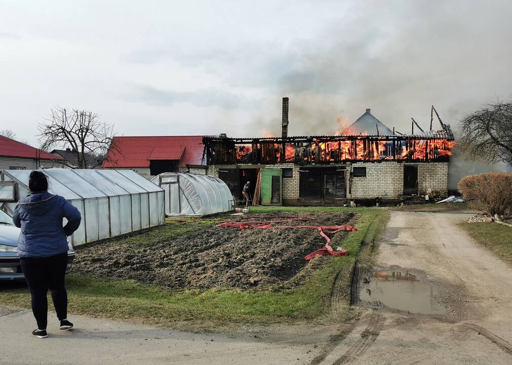 Gaisras Pagramančio miestelyje