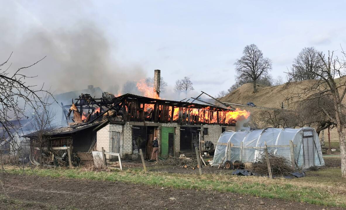 Gaisras Pagramančio miestelyje