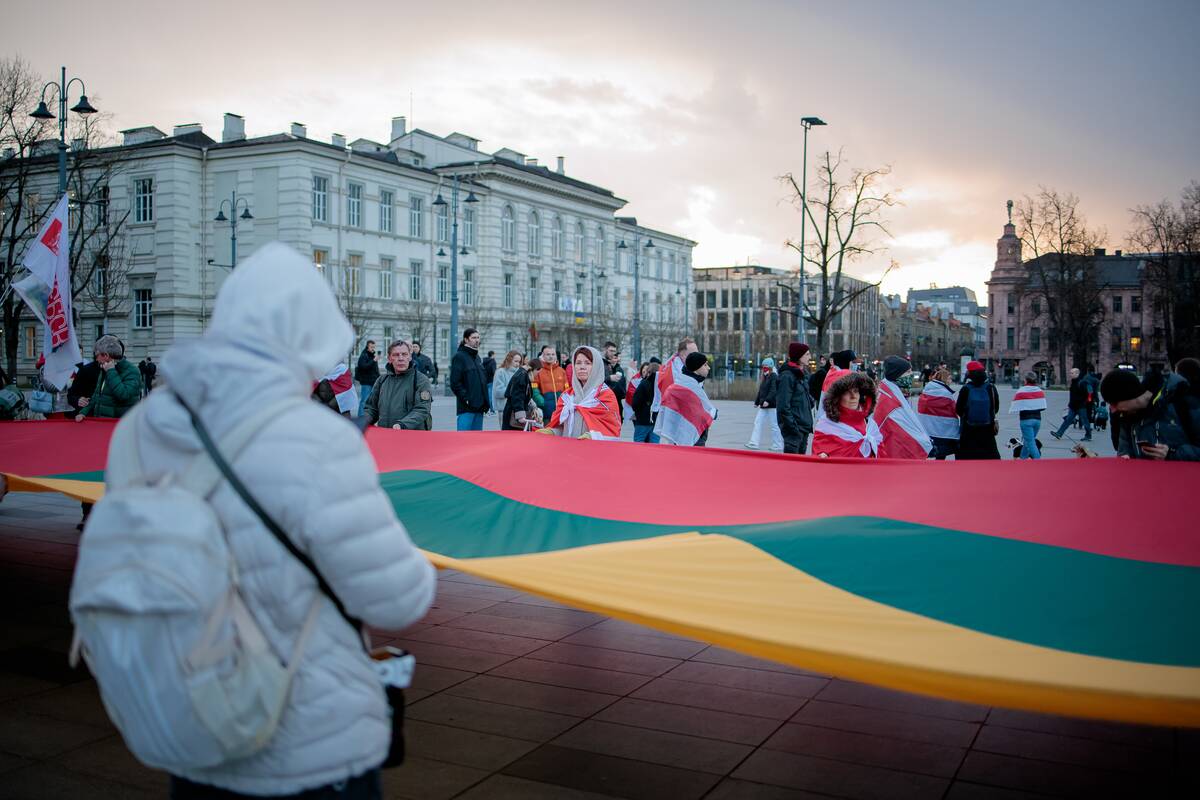 Baltarusijos diasporos atstovai Vilniuje minėjo Laisvės dieną