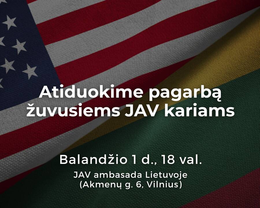 Žuvę JAV kariai Vilniuje bus pagerbti tylos minute