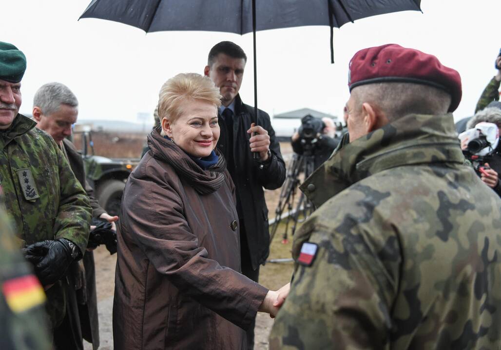 Prezidentė stebėjo NATO pratybas Pabradėje