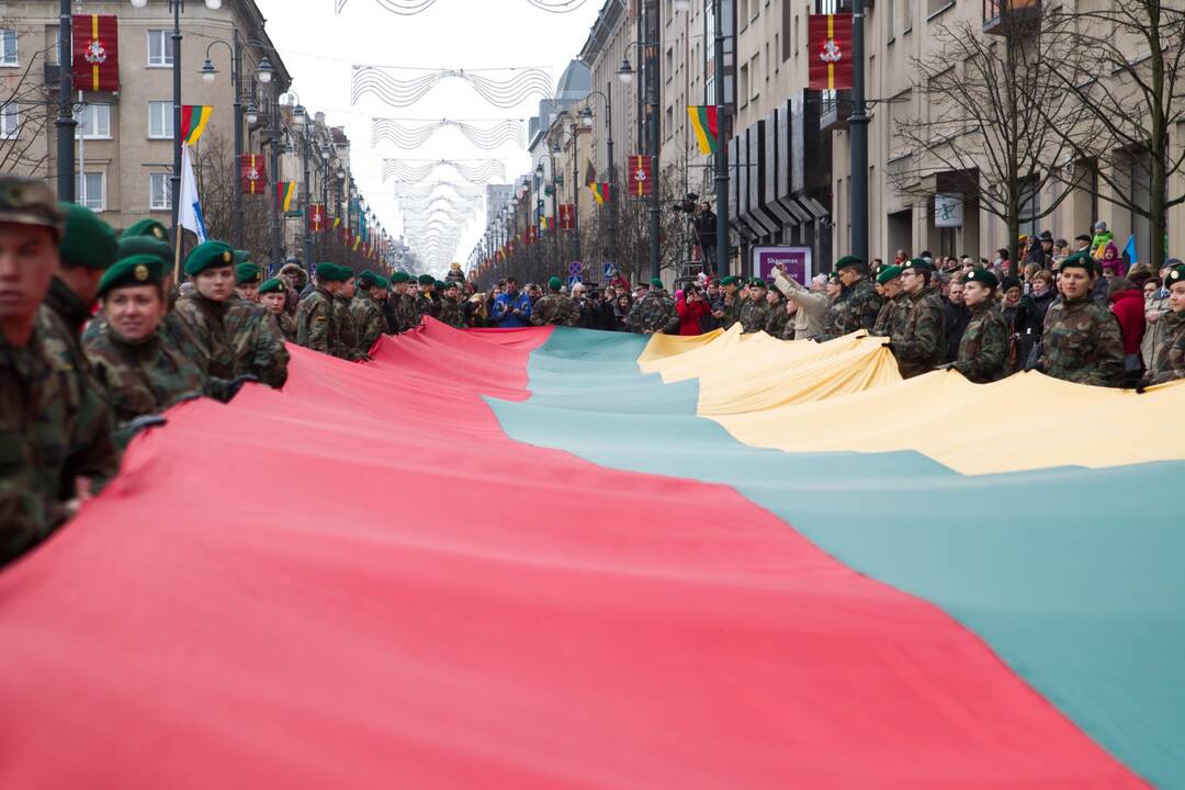 Sostinėje suplevėsavo trijų Baltijos valstybių vėliavos