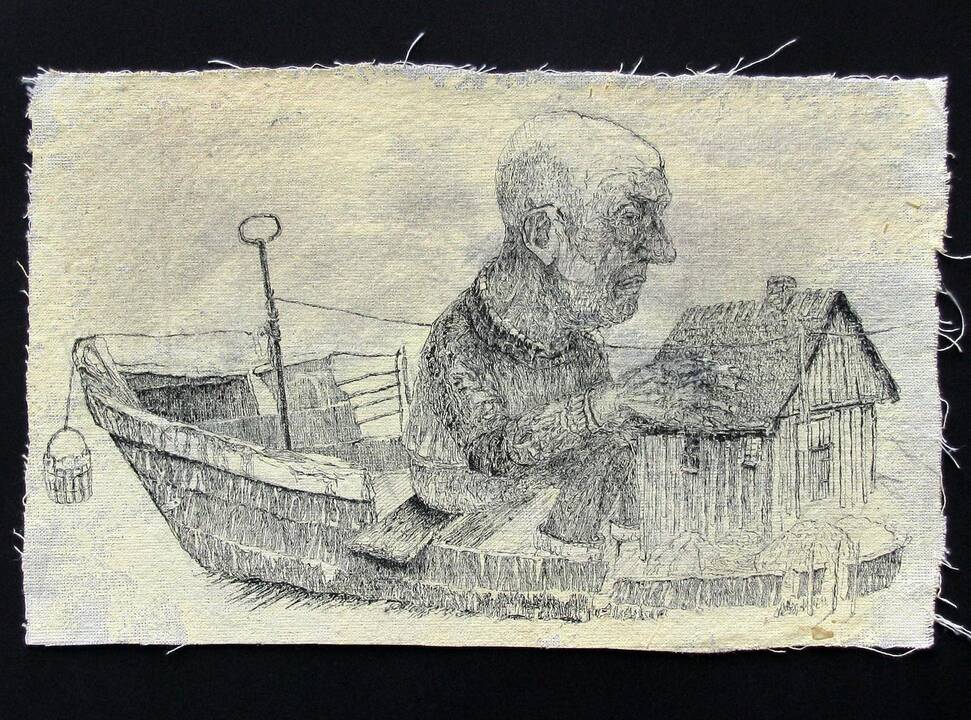Vaidos Gaudiešiūtės „Šventosios žemė”,  2013 m., drobė, akrilas.