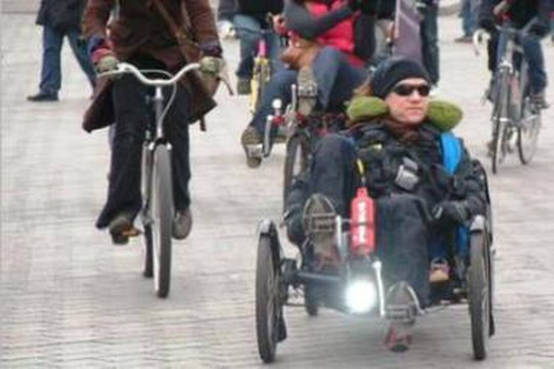 Patrakęs dviratininkas atvyksta į Vilnių (video)