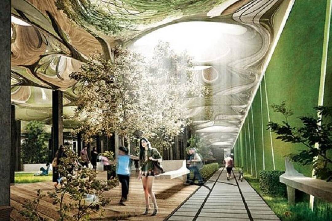 Niujorke planuojamas požeminis parkas su medžiais ir žole (foto)