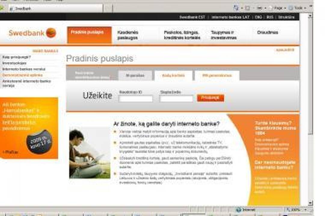 „Swedbank“ atnaujino interneto banką