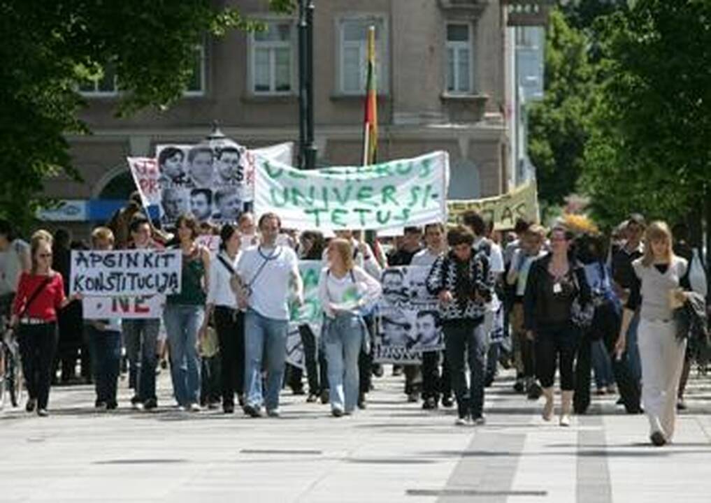Naujuosius mokslo metus studentai pasitiks mitingais