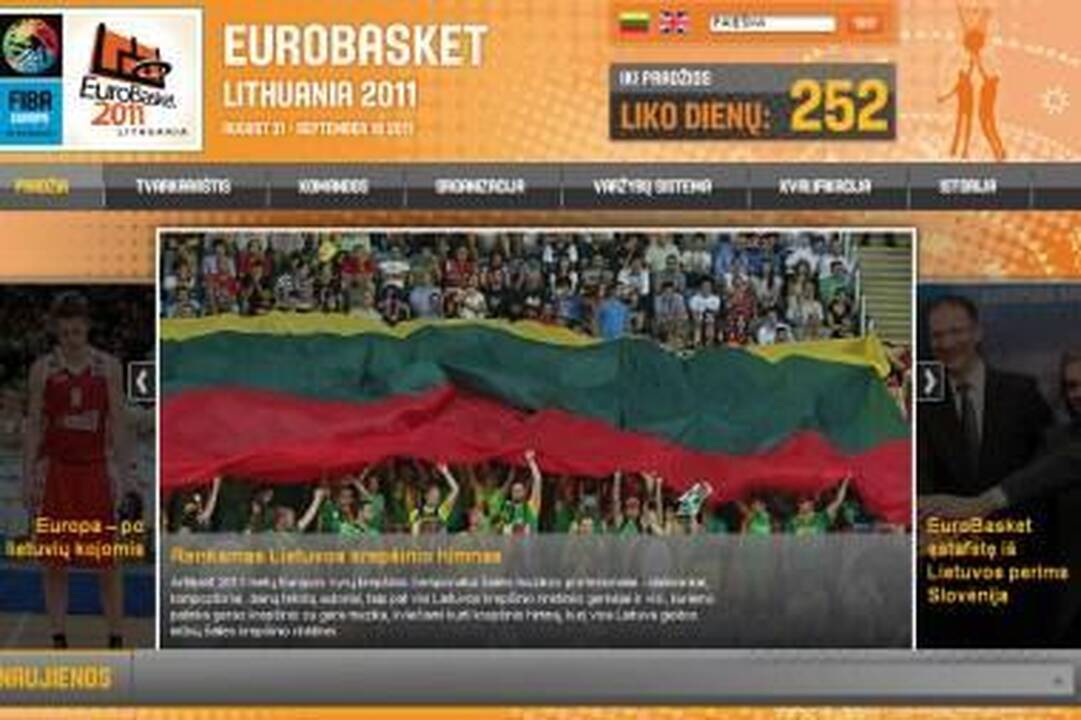 Eurobasket 2011: jau veikia čempionato interneto svetainė