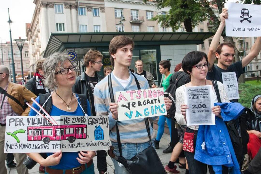 Vilniuje – susirinkimas prieš viešojo transporto bilietų reformą