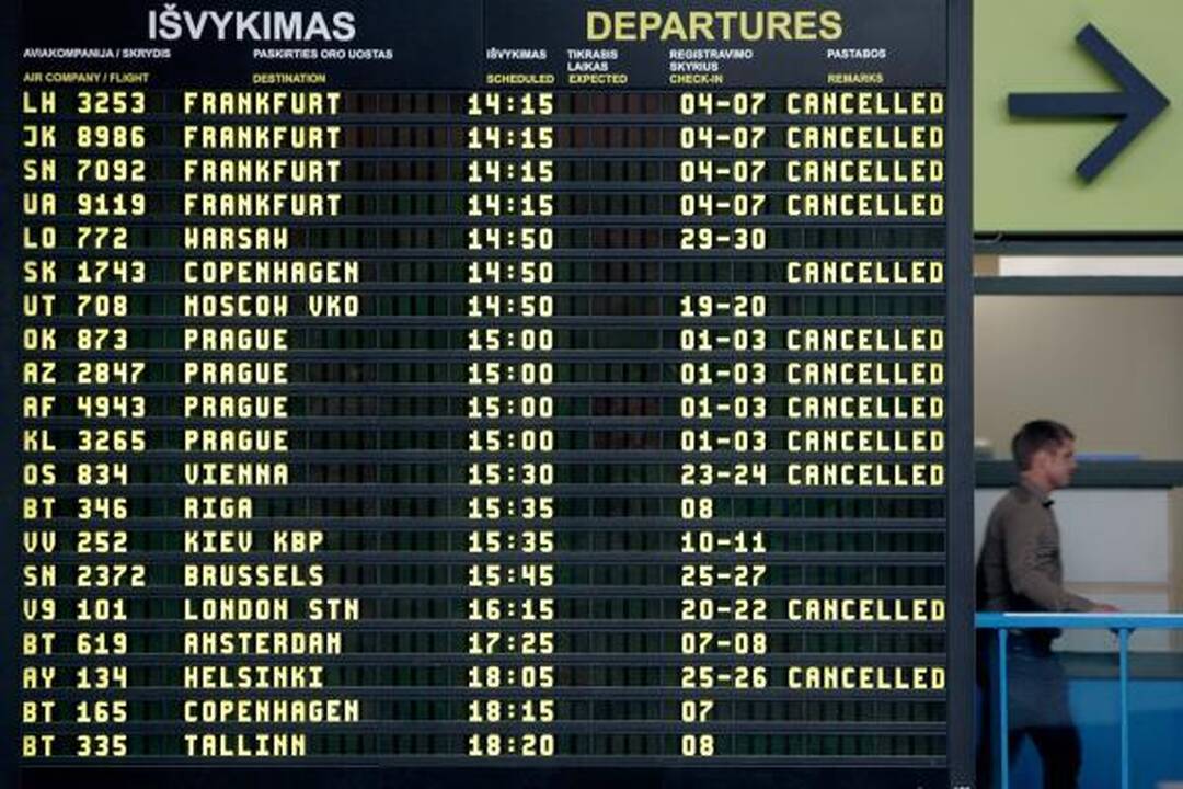 Skrydžiai virš Lietuvos nevyksta ir šeštadienį (papildyta 15 val.)