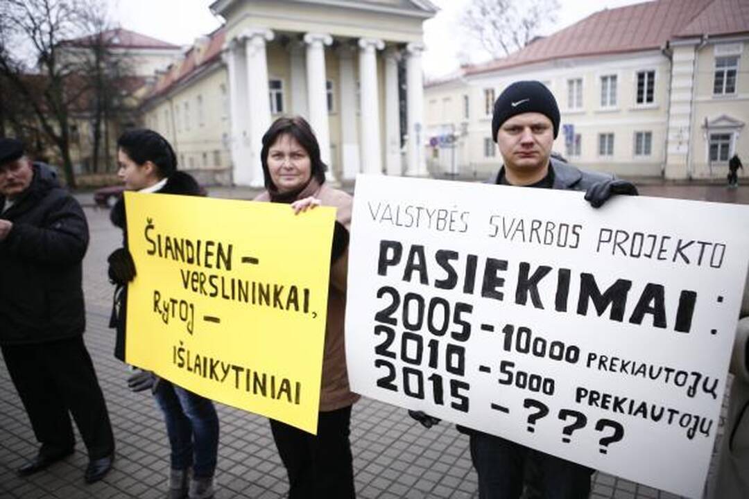 Prie prezidentūros - Gariūnų prekybininkų piketas